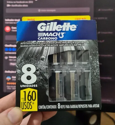 Gillette Mach3 CARBONO - embalagem c/ 8 Unidades