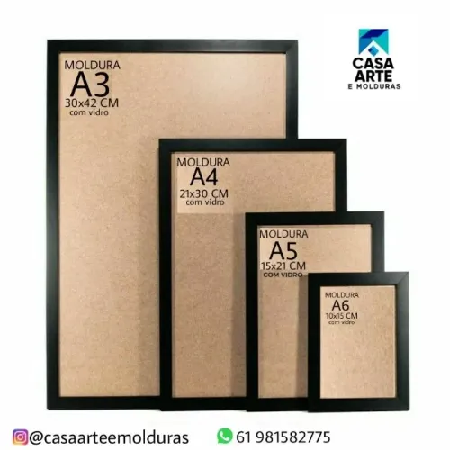 Molduras para fotos, posters e certificados