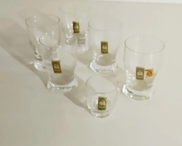 Conjunto de 6 Copos de Cristal CA Doro Antigos