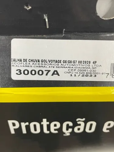 Calha de chuva gol voyage g5/g6/g7 2020 4p colocado