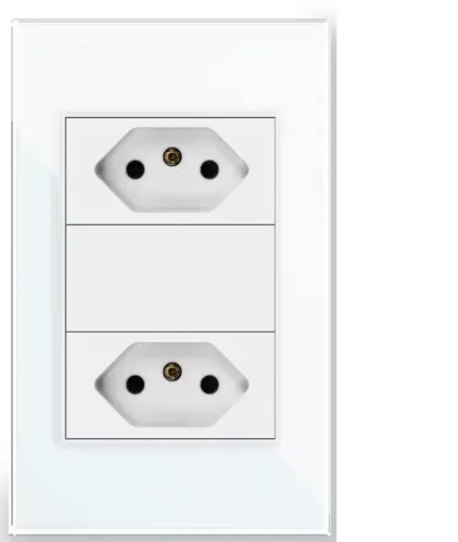 Tomadas e interruptores de vidro branco - Nunca Usados
