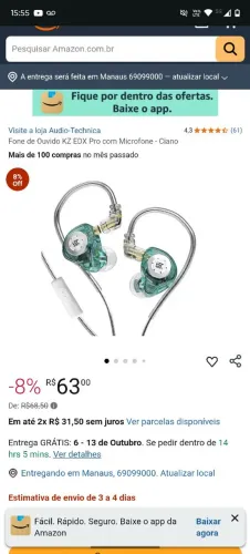 Fones de ouvido profissional alto e nítido 