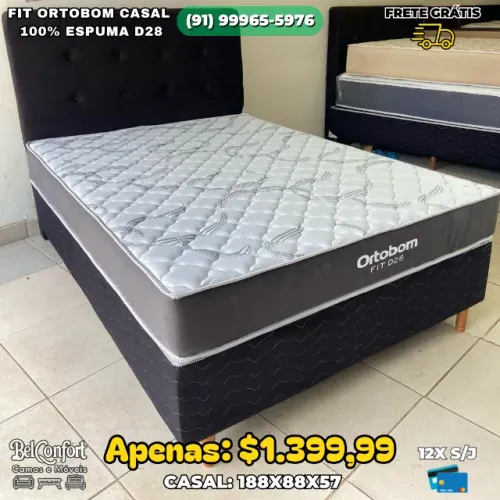 Cama Box Casal Ortobom Fit D28 100% Espuma 