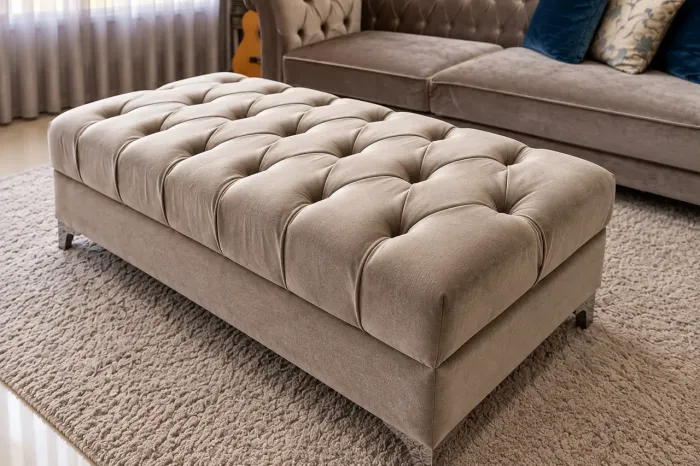 Chaise / Puff Capitonê Sofisticado - Excelente Estado