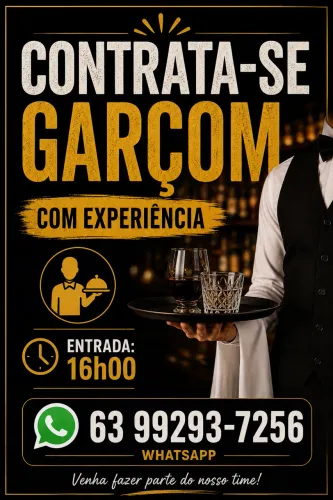 VAGA PARA GARÇOM 