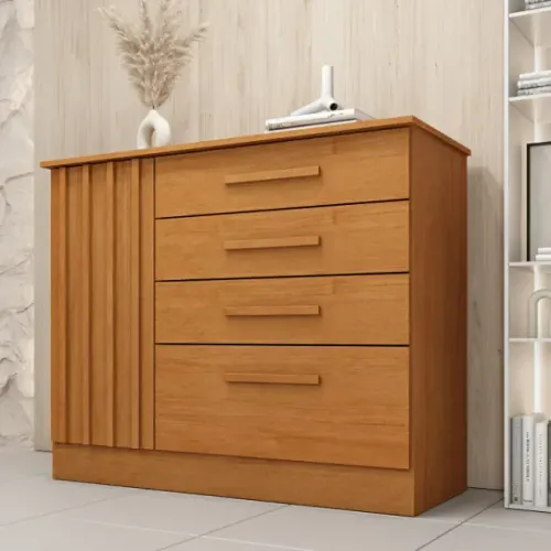 Cômoda Ripada Com 4 Gavetas