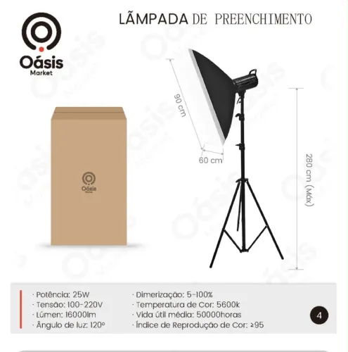 Luz led profissional para estúdio