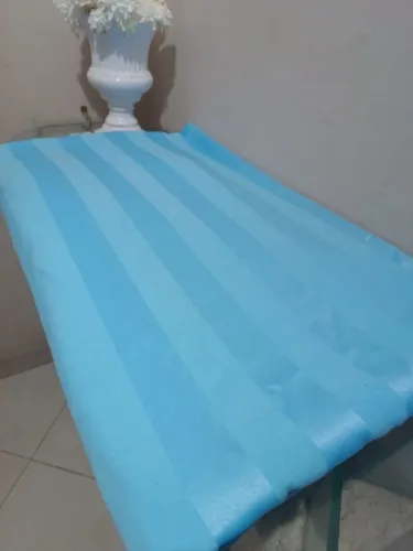 Tecido Jacquard Azul Claro com Ilhós