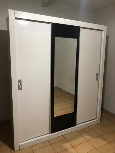 Guarda-roupa de Casal 3 Portas Correr Espelho Grande