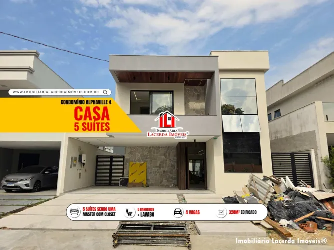 Alphaville Manaus 4 - Casa Duplex 5 Suítes Sendo 1 Master com Closet, Piscina e Energia So
