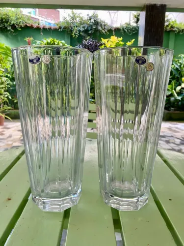 Kit Vasos de cristal Bohemia czech republic lapidado 