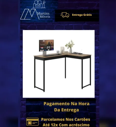 GRANDE PROMOÇÃO*MESA EM L ESCRITÓRIO ENTREGA GRÁTIS ACEITA CARTÃO