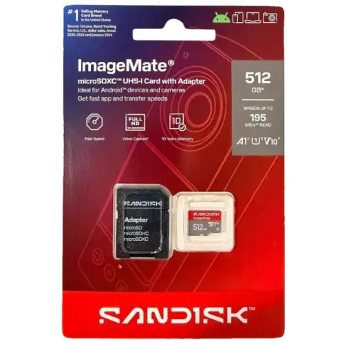 Cartão Microsd Sandisk Imagemate 512gb | 195mb/s_140mb/s