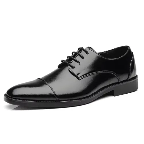 SAPATO EM COURO MASCULINO - SOLADO DE BORRACHA