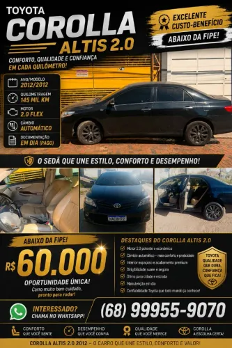 Toyota Corolla Altis 2.0 Flex 16V Aut. 2012