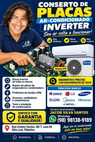 CONSERTO DE PLACAS COM TECNOLOGIA INVERTER EM GERAL.