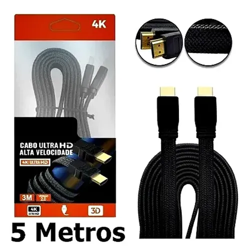 Cabo HDMI 5 Metros 4K Alta Definição