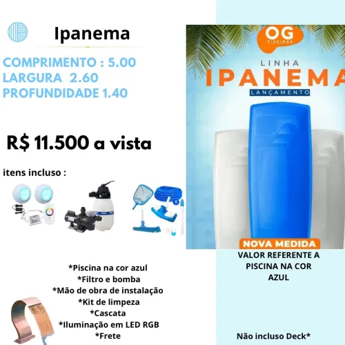 Piscina de Fibra 5 mts em Promoção