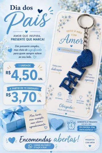 Chaveiro Personalizado Dia Dos Pais