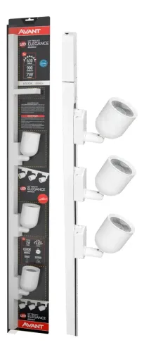 Kit Trilho Eletrificado Elegance Branco Led Branco Frio 6500k 7w Iluminação Moderna 3 Spot