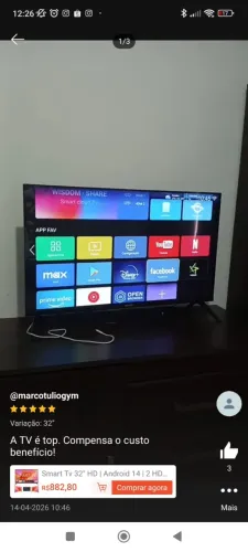 TV 32 na caixa nunca usada