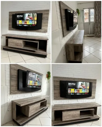 Painel+Rack de rodinhas em excelente estado, no painel cabe uma TV de até 60 polegadas 
