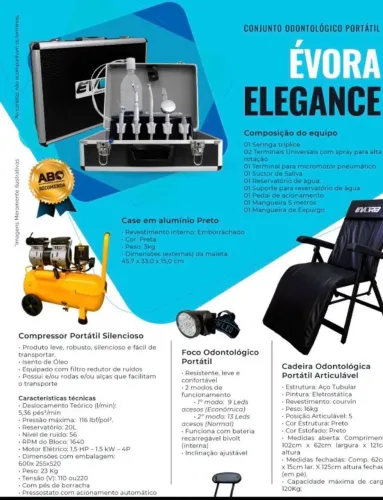 VENDO Consultório Odontológico Portátil Évora Elegance - Usado, Completo e Impecável. 