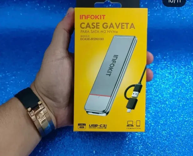 CASE GAVETA P/SATA M2 NVME REF: ECASE-M2NV80