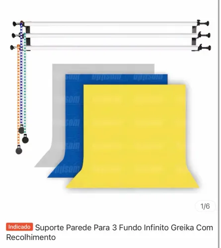 Suporte Parede Para 3 Fundo Infinito Greika Com Recolhimento