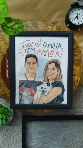 Quadro Namorados Lettering Personalizado