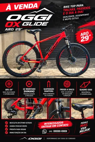 Bicicleta Aro 29 Ox Glide 12 Marchas Shimano