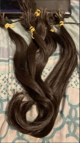 Cabelo humano castanho liso ondulado