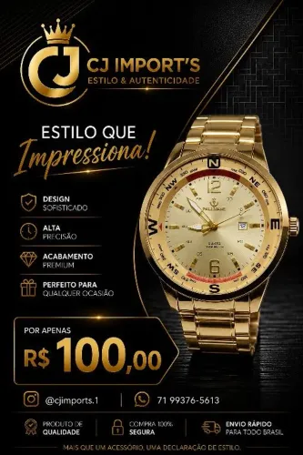 Relógio Masculino à Prova D'água Original da Marca