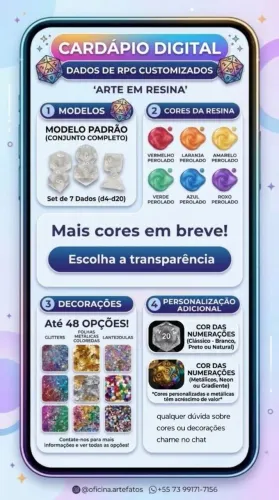 Dados de RPG customizados