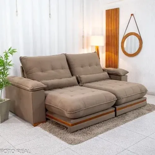 Sofá Retrátil Reclinável Belém  2.30m D33 e Molas Ensacadas rf33
