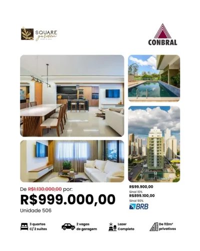 Apartamento 3 Quartos para Venda em Brasília, Norte (Águas Claras), 3 dormitórios, 2 suíte