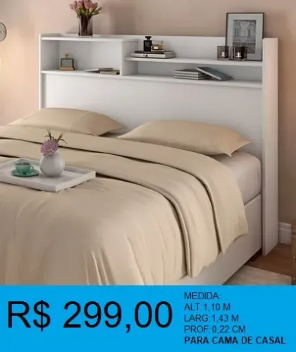 Cabeceira p/ cama casal madeira - entrega grátis!