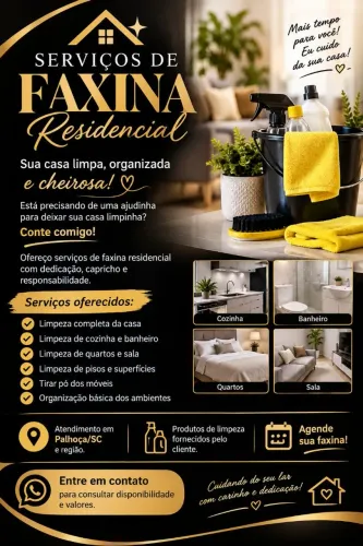 Faxina Residencial e Comercial e Limpeza Pós-Obra em Palhoça