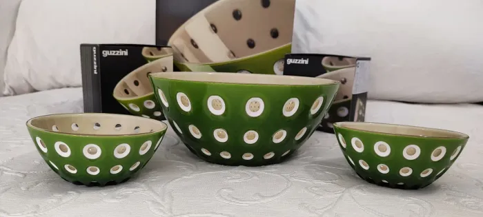 NOVO - Kit de bolws Le murrine Guzzine verde e areia