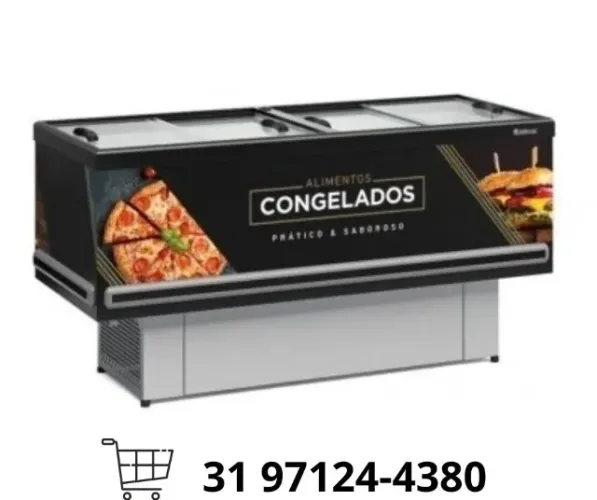 Ilha de congelados 2M Vidro Reto Gelopar 127v
