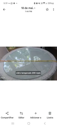 Vidro redondo para tampo de mesa