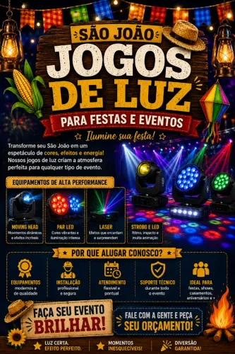 Locação de jogos de luz para festas e eventos, fumaça,laser, globo espelhado