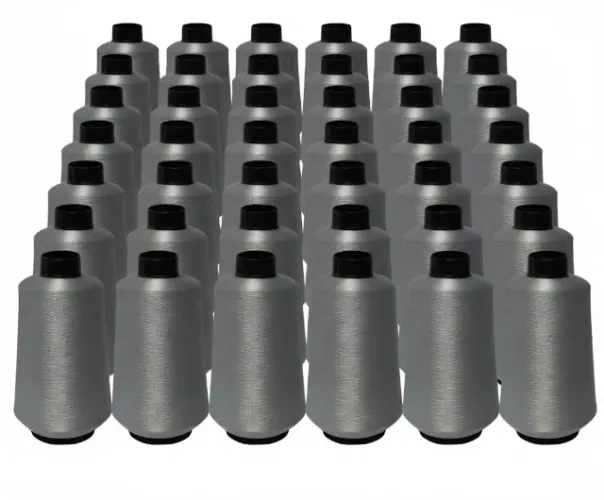 Kit com 36 cones de linha 500g para Overlock cor Cinza Médio