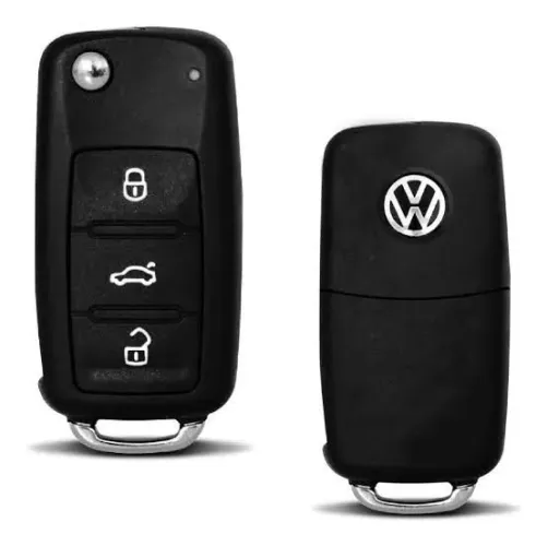Chave canivete automotiva Volkswagen 3 botões led superior 