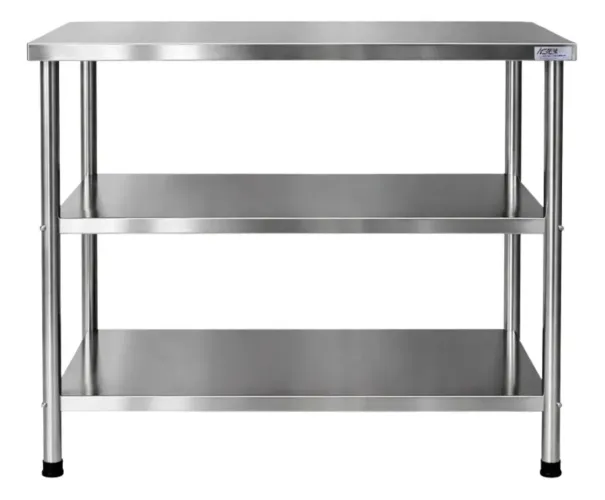 Mesa inox 0,90x0,50 2p bancada manipulação cozinha industrial