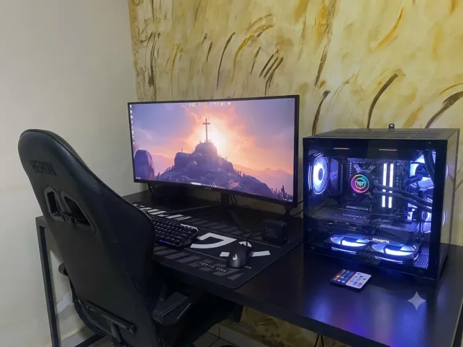 Setup Gamer Completo: Ryzen 5 5600 + RX 7600 + Monitor Ultrawide 34 165Hz + Mesa e Cadeira