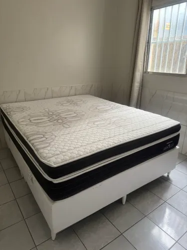 Cama Box Queen Absolut Ortobom e base para cama