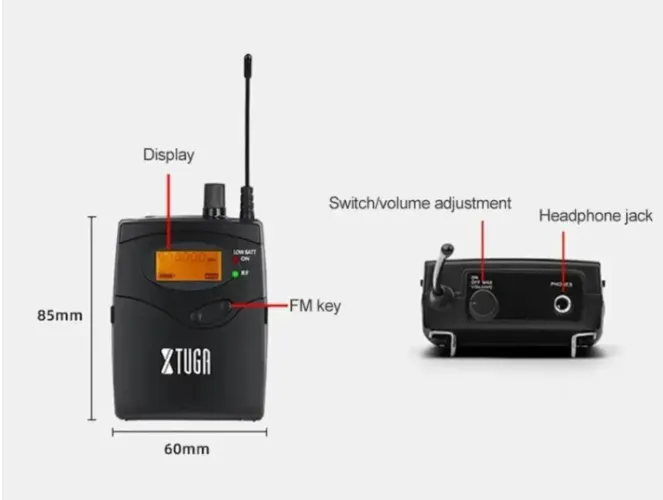 receptor bodypack sem fio para monitor intra-auricular
