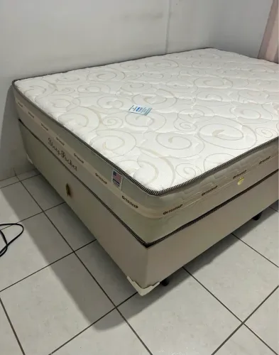 Cama box molas ensacadas base e colchão oferta