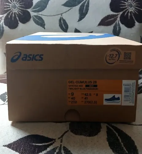 Tênis asics gel-cumulus 28 masculino, tamanho 40, na cor twilight blue/yamabuki.